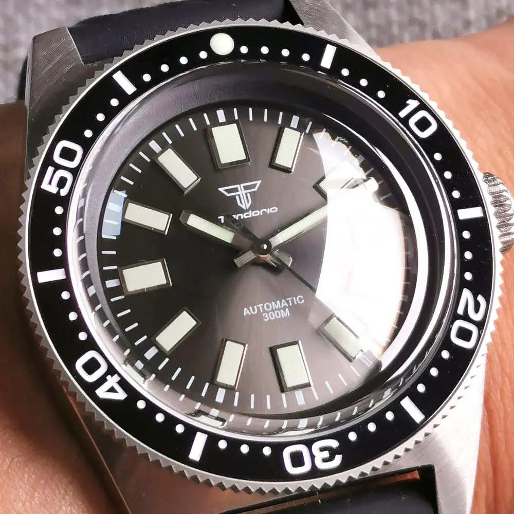 Tandorio 41mm 62MAS 30ATM Black Automatic Men Watches For Japan NH35/Miyota 8215