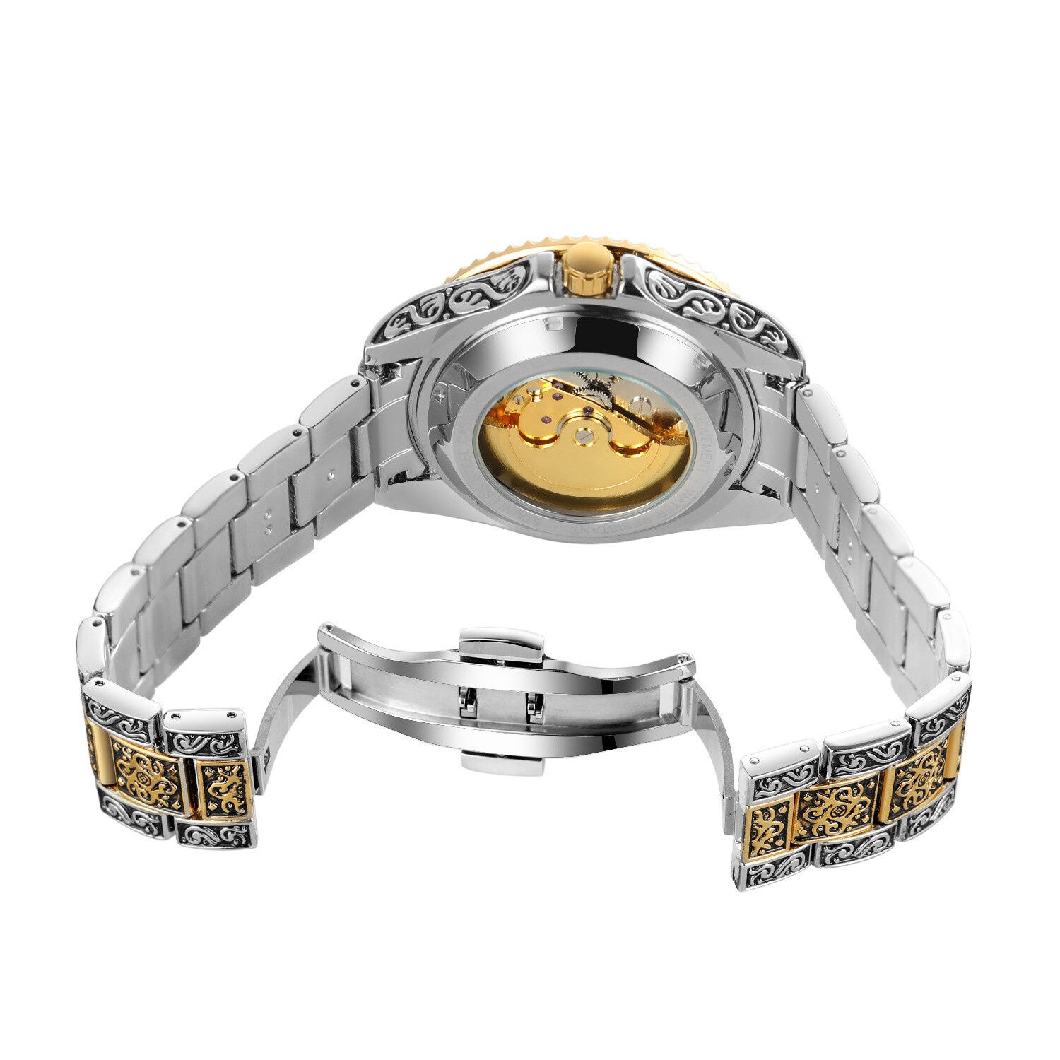 FORSINING Men’s Luxury Diamond Carved Skeleton Automatic Mechanical Wrist Watch