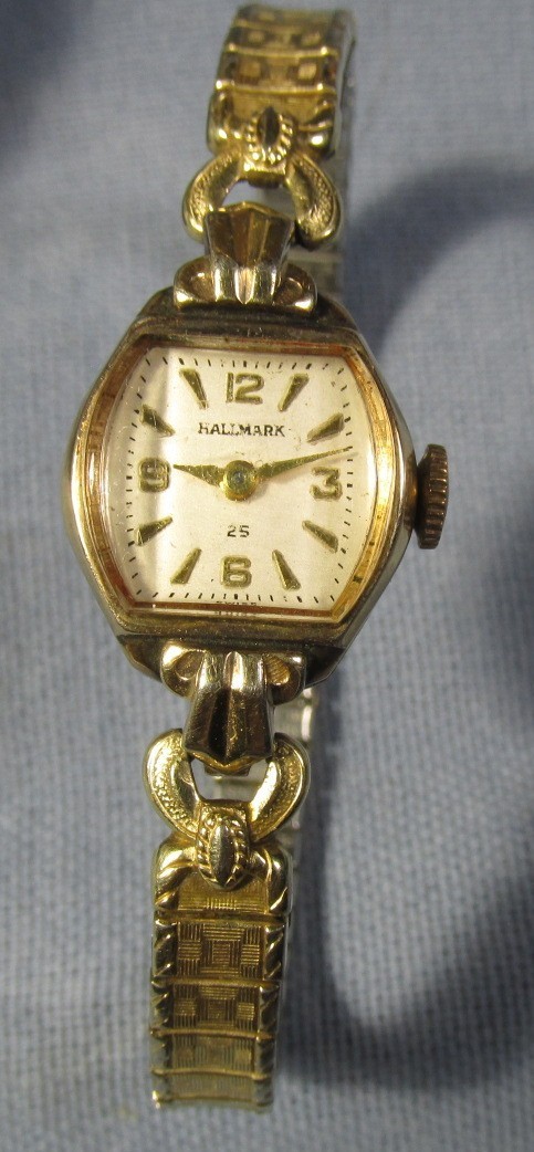 1960 HALLMARK 25 Ladies Wrist Watch with10K Rolled Gold Plate BEZEL Speidel Band