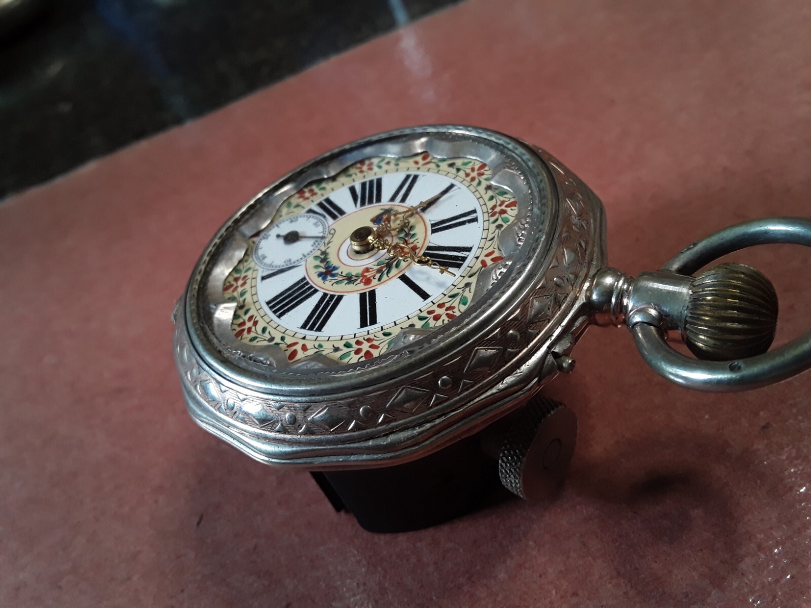 Antique Swiss Cylinder Pocket Watch-Fancy Dial 49.5MM-Working