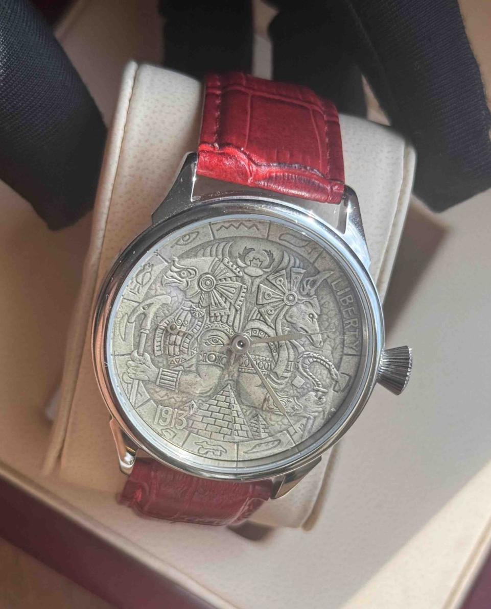 Vintage Watch Molniya Mechanical Aztec Maya Wrist Men Pharaonic Mesoamerican Rar