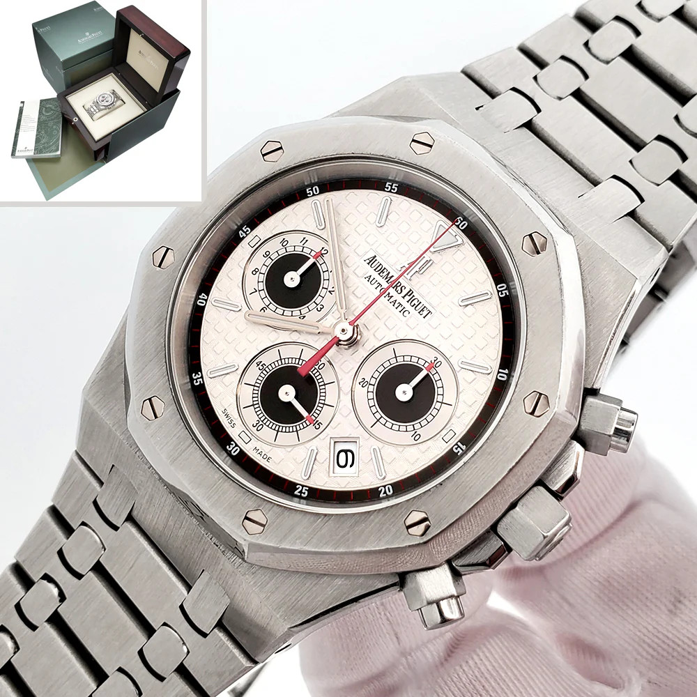 Audemars Piguet Royal Oak Silver Panda Steel Chronograph 39mm 26300ST Box Papers