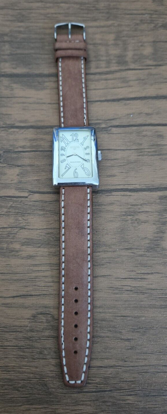 Invicta Depose 1837 Cream Dial 29.5 mm Rectangle SS Swiss Made Quartz w Leather