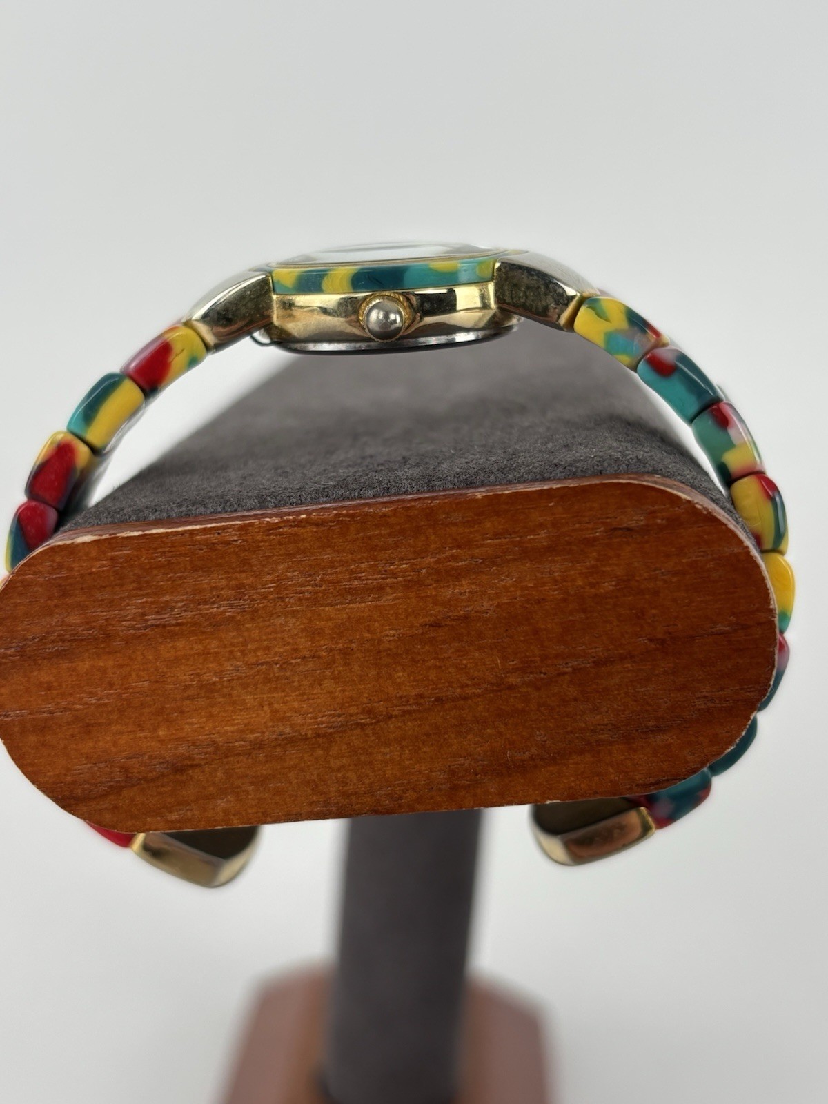 Xavier 25mm Multi-Color Quartz Watch w/Hinged Bracelet & New Battery