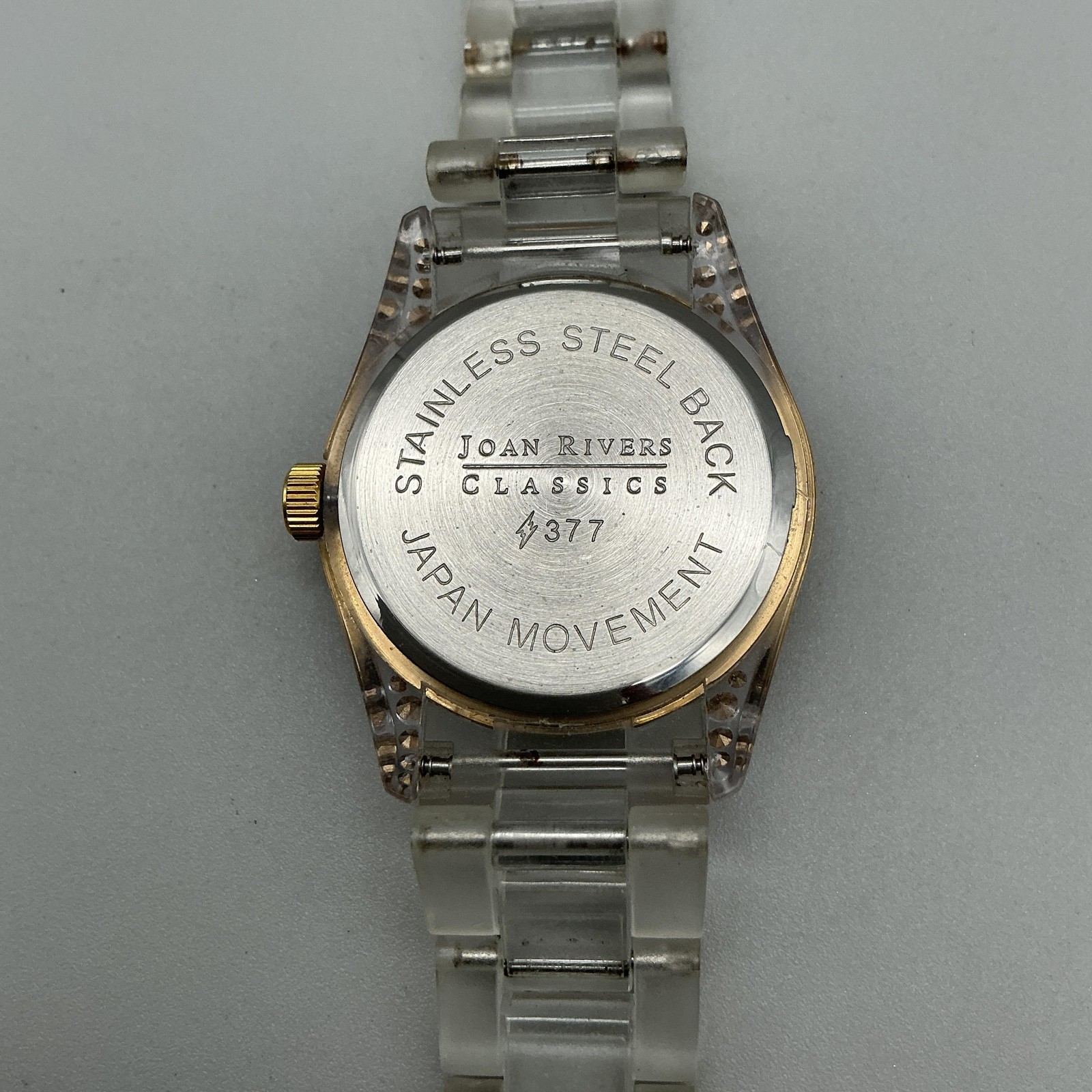 Joan Rivers Classics Womens Watch 36mm Gold Tone Crystals New Battery 7.75″