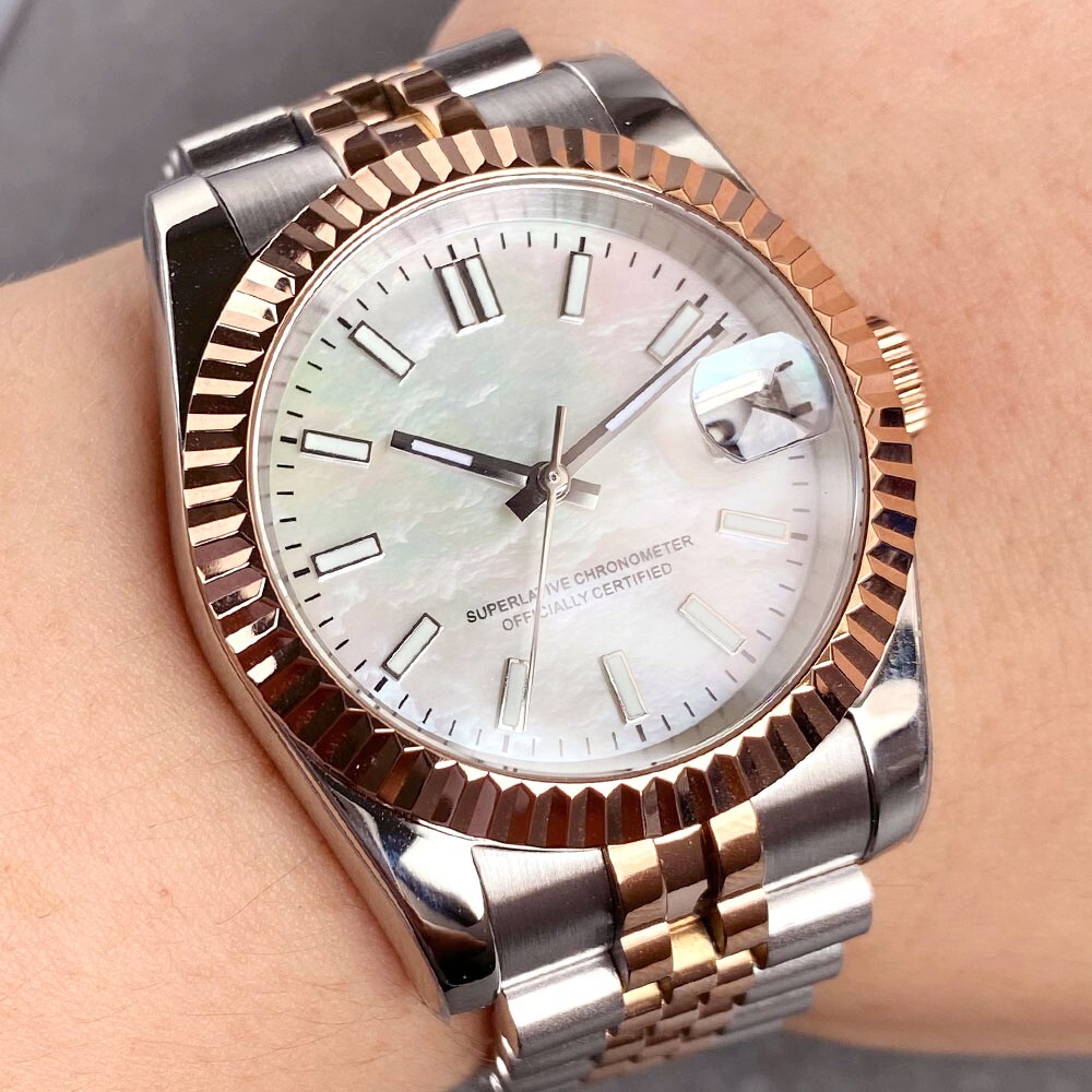 Tandorio 36/39mm Sapphire Glass Mother of Pearl Dial Automatic NH35 Men Watch