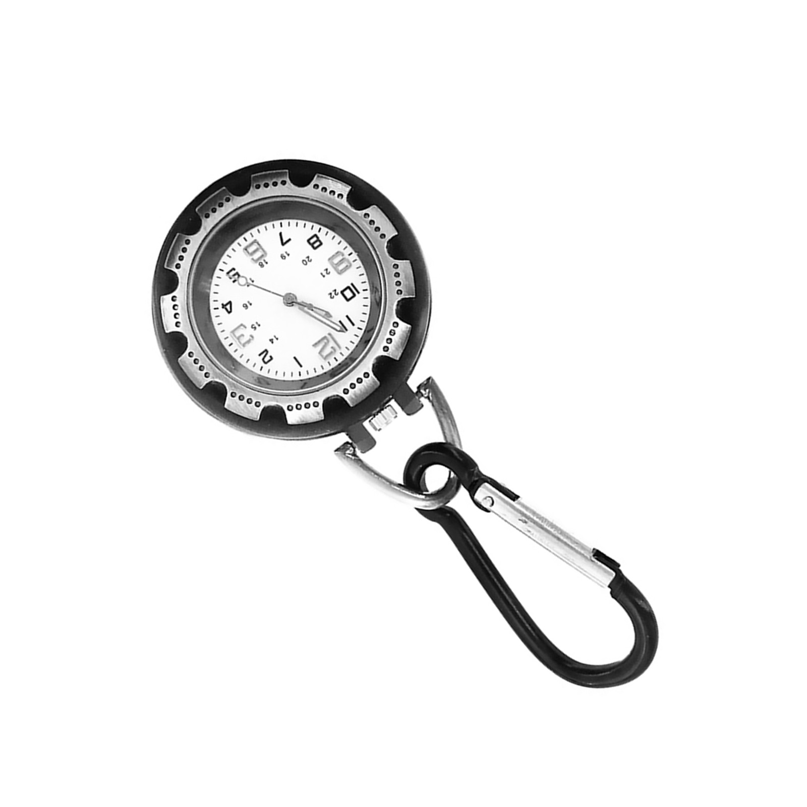 1 PC Outdoor Mountaineering Backpack Clip-on Alloy Carabiner Quartz Pocket Watch