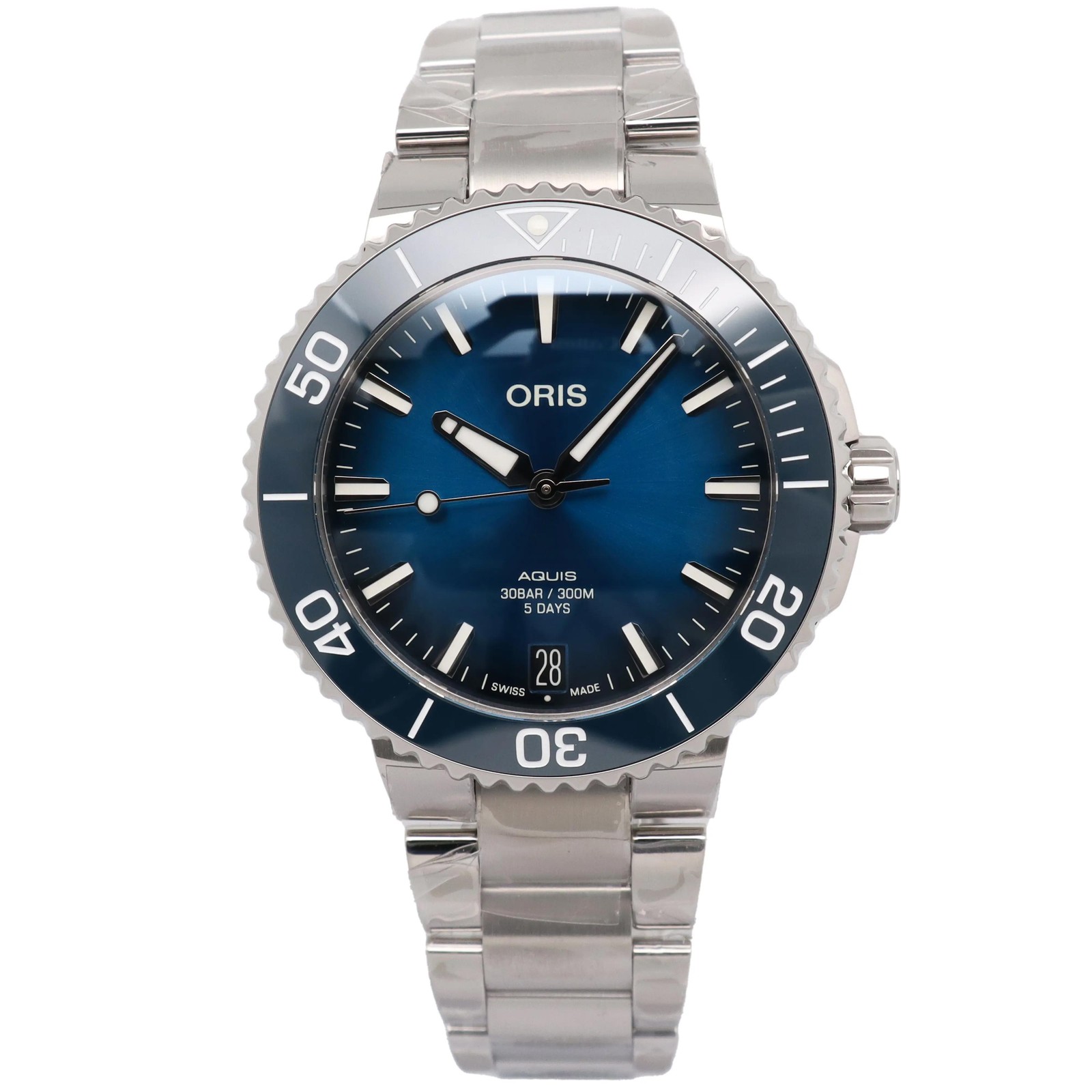 Oris Aquis Date 41.5mm Steel Ceramic Blue Watch 01 400 7769 4135-07 8 22 09PEB