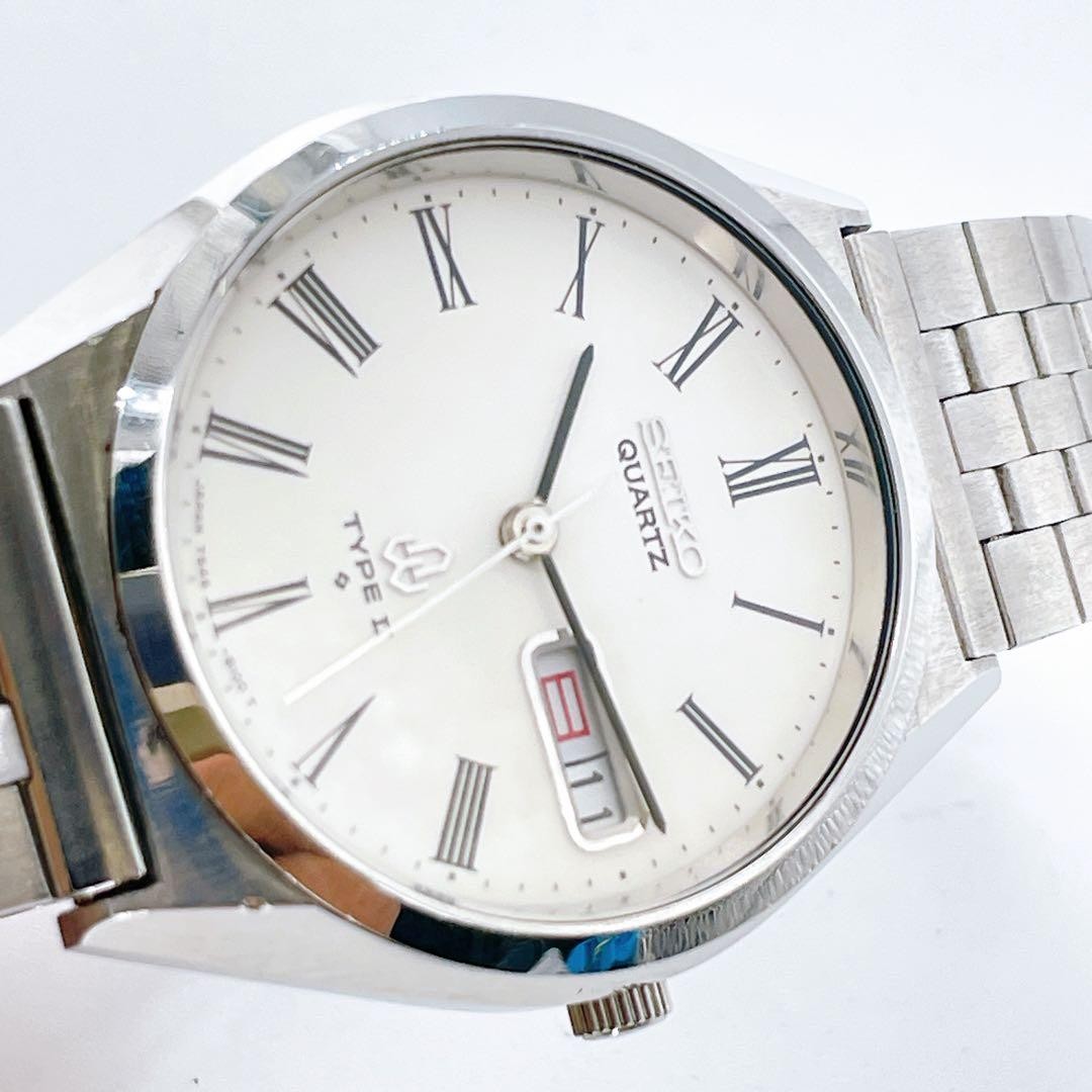 Seiko Type II 7546-8000 Silver Dress Watch Used SV307