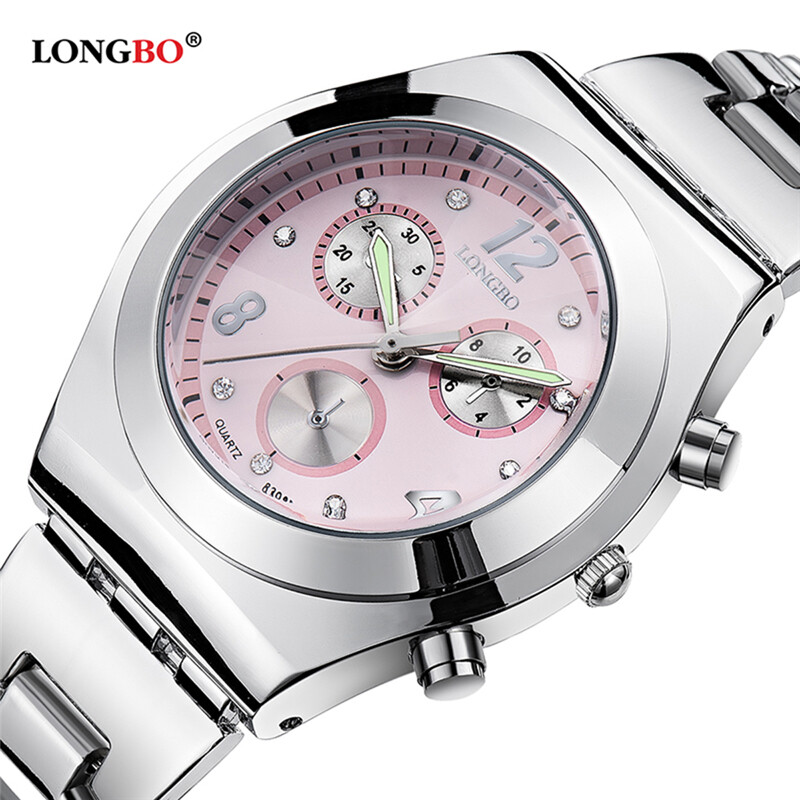 Quartz Luxury Fashion Stainless Steel Band Simple Women Watches Gift LONGBO