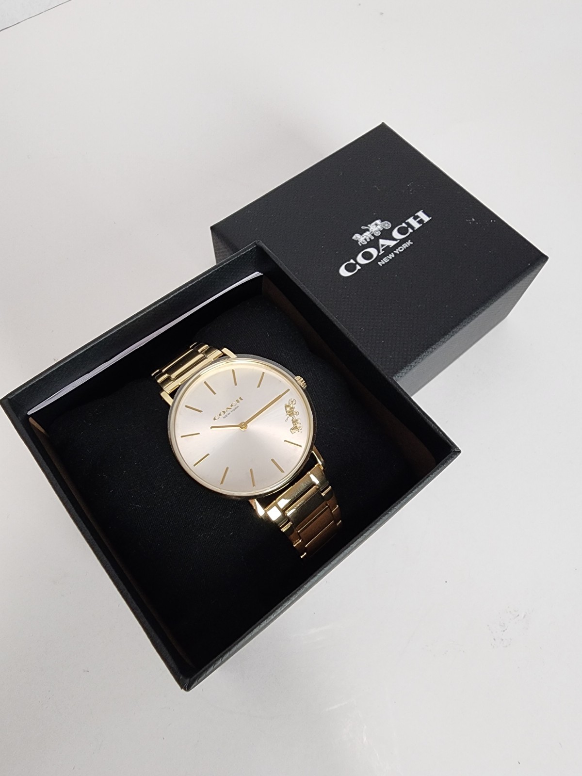 Unworn COACH Women’s Gold Perry Stainless Steel Bracelet Wristwatch (14503345)