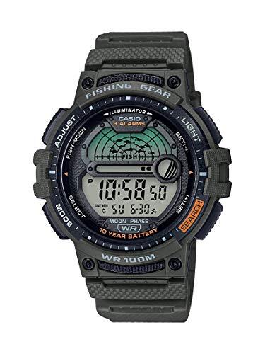Casio Men’s Quartz Watch WS-1200H-3AVCF with Resin Strap Green Fishing Timer