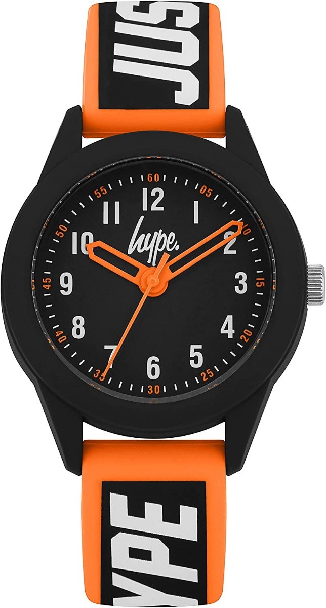 Hype Kids Watch with Black Dial and Orange Strap HYK004OB