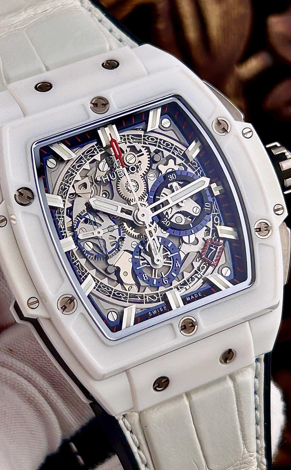Hublot Spirit of Big Bang White Ceramic Case 42mm Skeleton 641.HX.0173.LR B&P