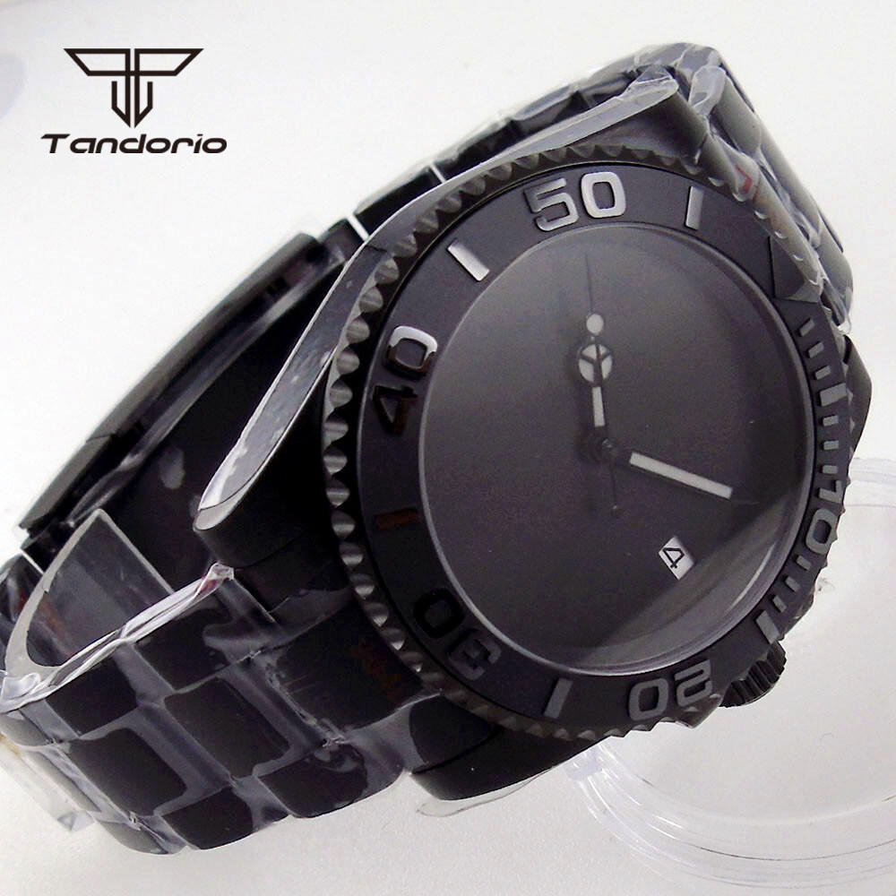 40mm Black PVD Automatic Men Watch Sapphire Glass NH35A PT5000 Sterile Dial Date