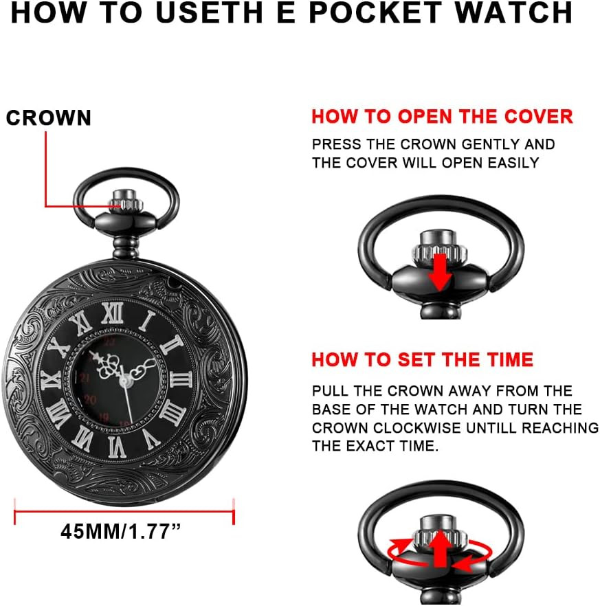 Hollow Roman Digital Scale Men’S Quartz Pocket Watches, Quartz Pocket Strap