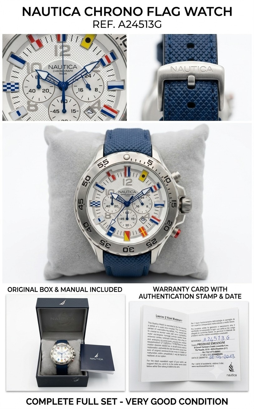 Nautica NST Chrono Flag A29512G Men’s – Complete with Box, Documents and Jersey