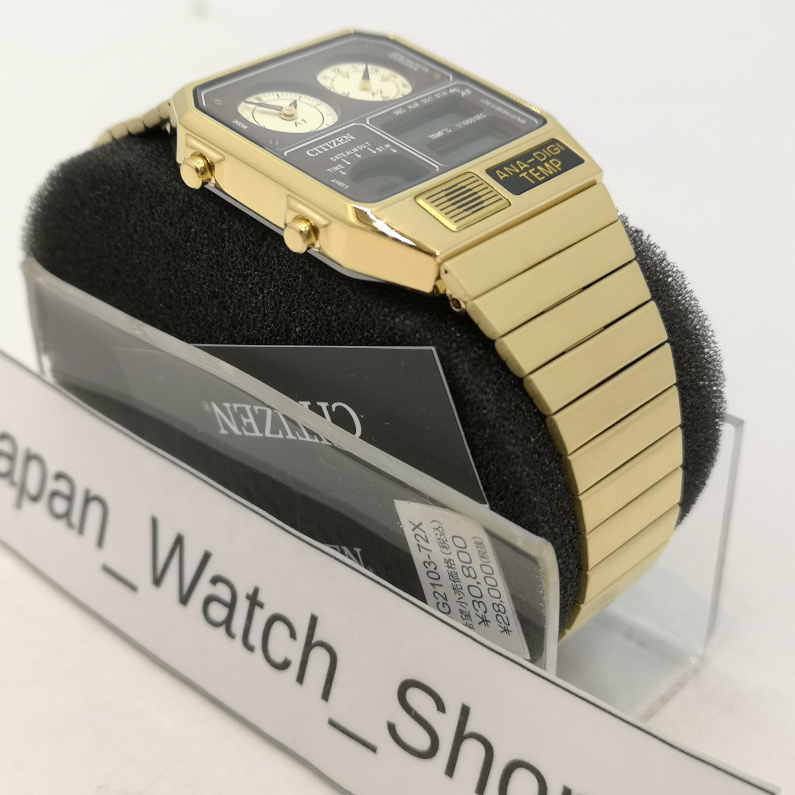 CITIZEN ANA-DIGI TEMP JG2103-72X Brown Gold Reproduction Men’s Watch New in Box
