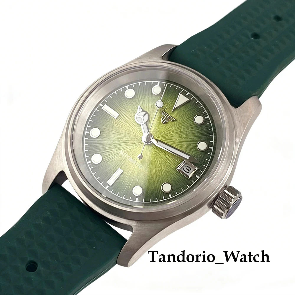 Tandorio 36mm 20ATM Stainless Steel Pilot Automatic Men Watch For Miyota 8215