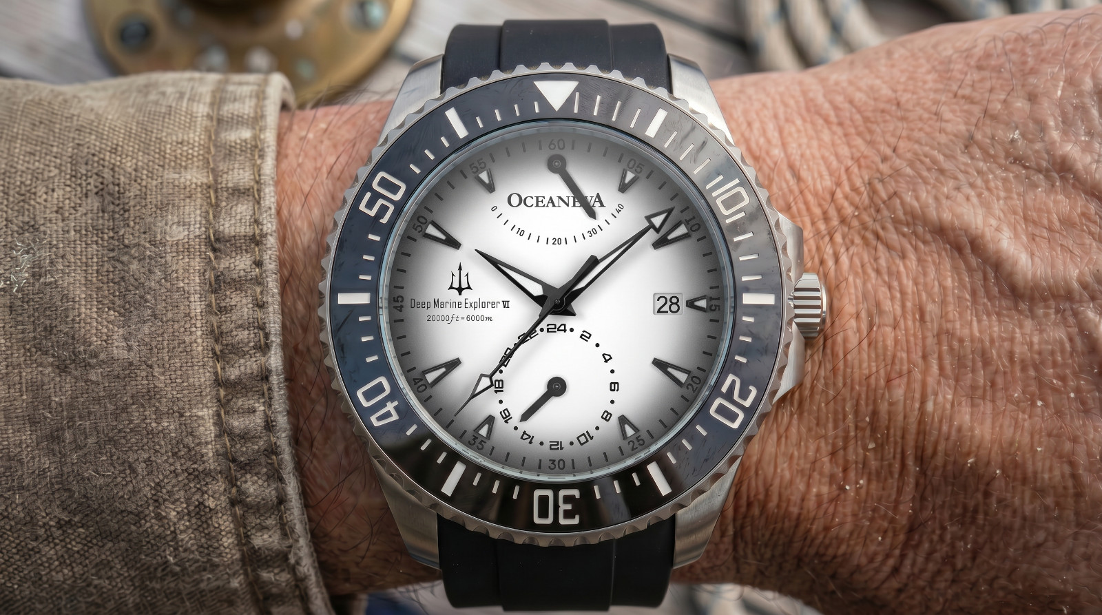 Oceaneva Power Reserve 6000m Grade 5 Titanium Automatic Silver