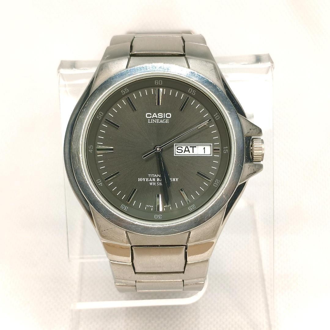 CASIO LINEAGE LIN-171J, working condition, titanium, day-date. From Japan