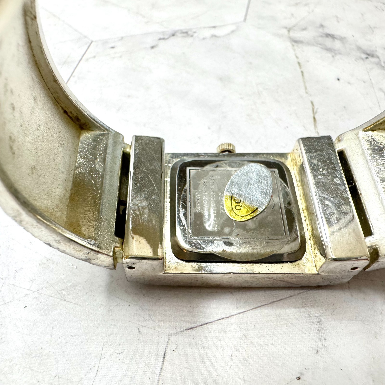 NEW Geneva Elite Women’s Watch Silver Tone MOP Cuff Bangle #2422 New Battery