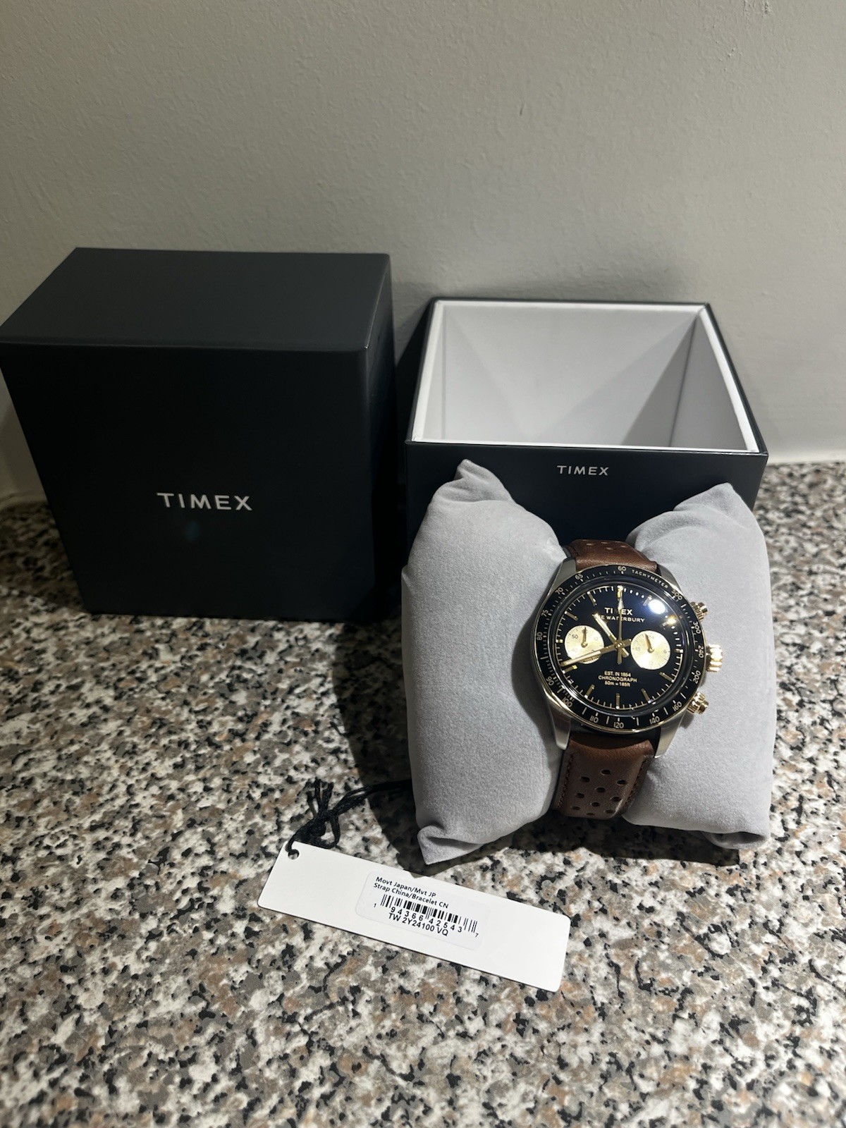 Timex Mens Waterbury Heritage Chronograph 39mm Watch Brown/Black TW2Y24100VQ