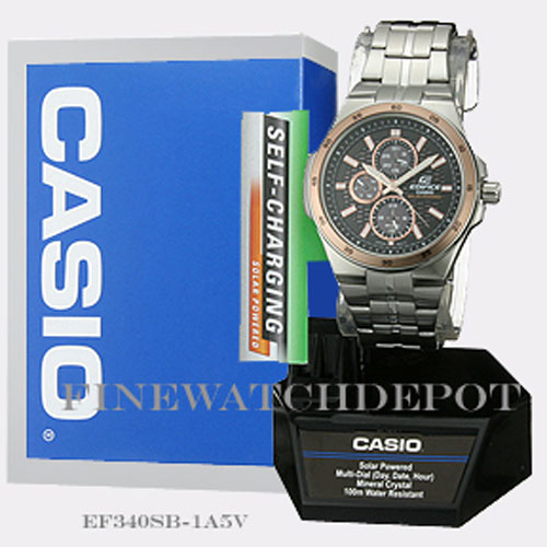 Authentic Casio Edifice Men’s Casual Watch EF-340SB-1A5VCF