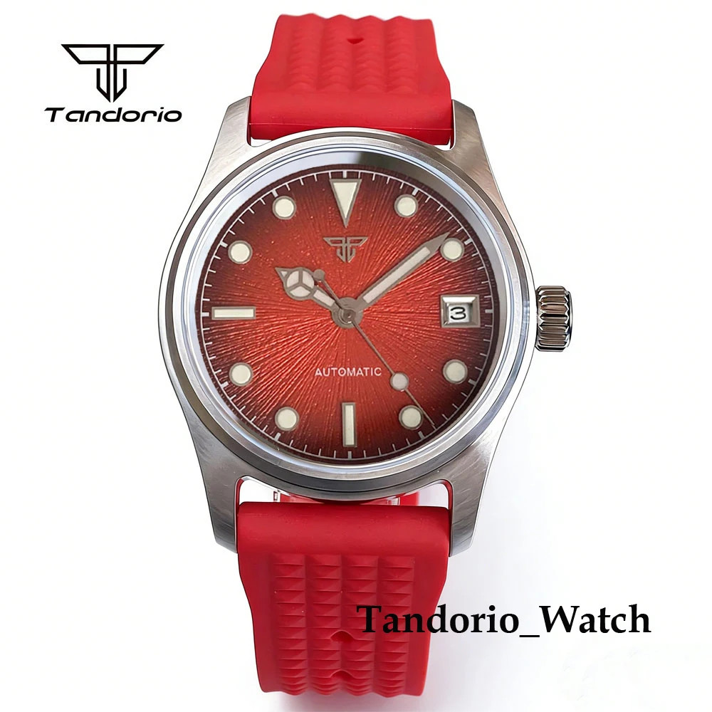 Tandorio 36mm 20ATM Stainless Steel Pilot Automatic Men Watch For Miyota 8215