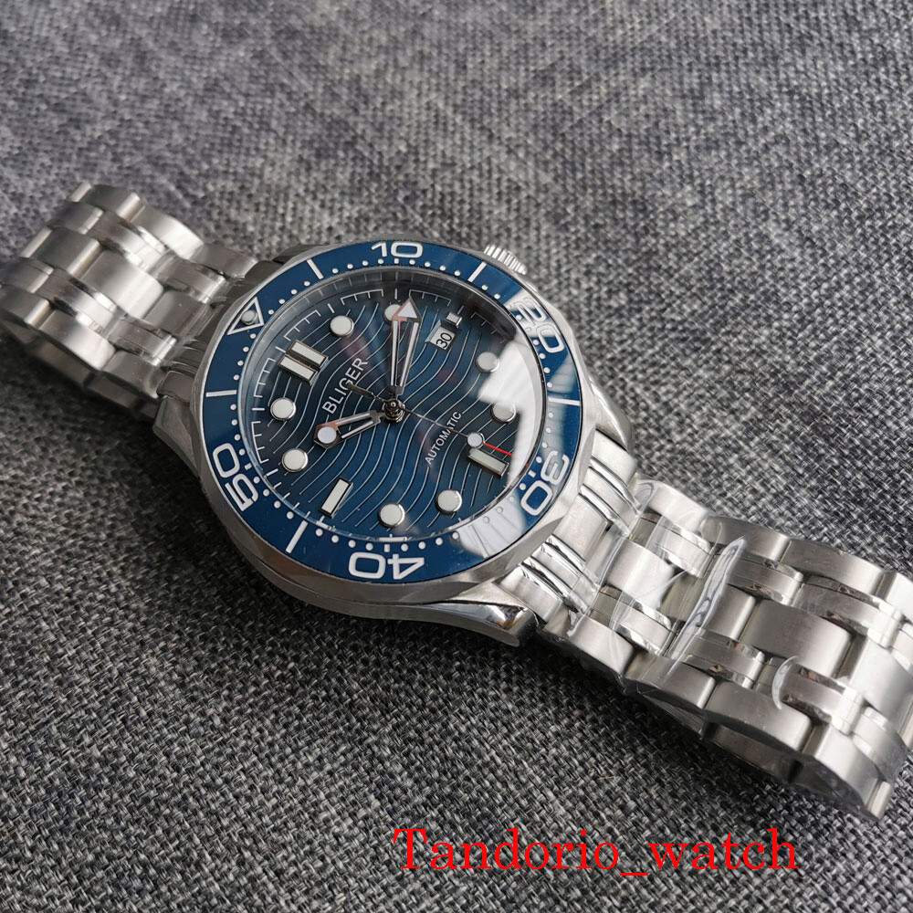 Bliger 41mm Black Blue Green Dial Sapphire Glass PT5000 NH35 Automatic Men Watch