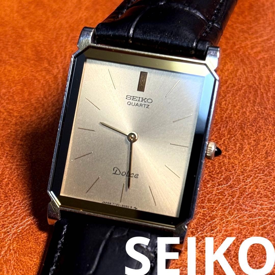 SEIKO DOLCE Rectangular 1980s Working Item
