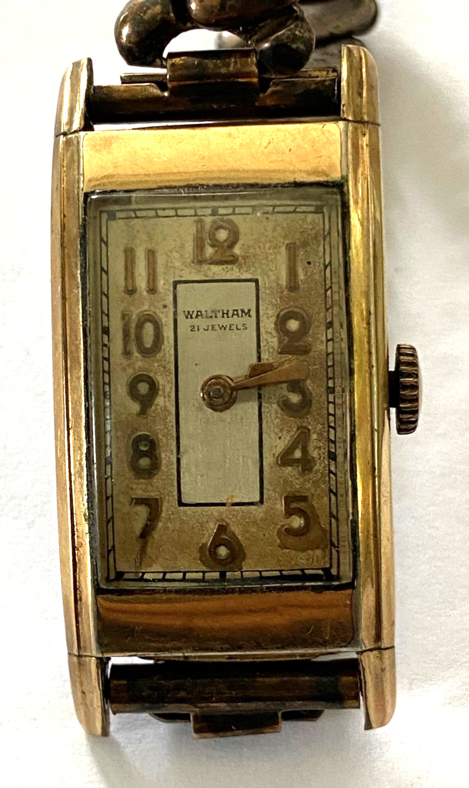 Vintage 1930s Waltham 7007 R.F. Tank Watch 21 Jewels Mechanical Running Sterling