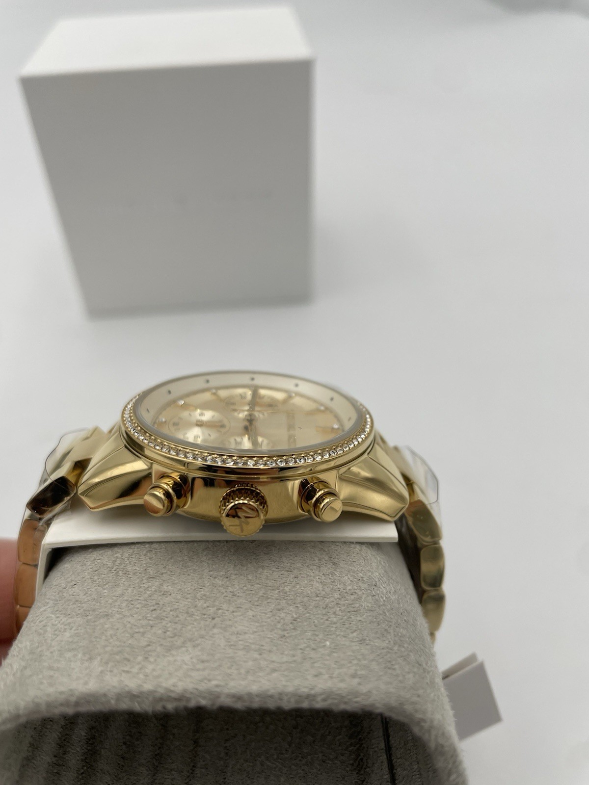 MICHAEL KORS Gold Pave Women’s Watch WREN Stainless Steel and Pave Crystal watch