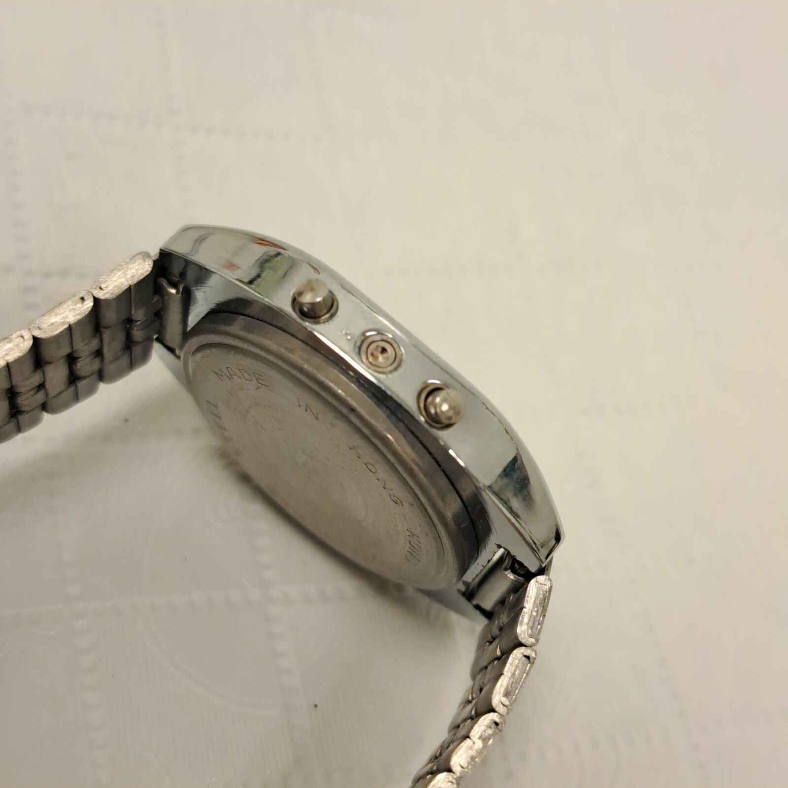 Vintage Delphi VIII Quartz LCD Womens Wrist Watch Blue/Silver Tone