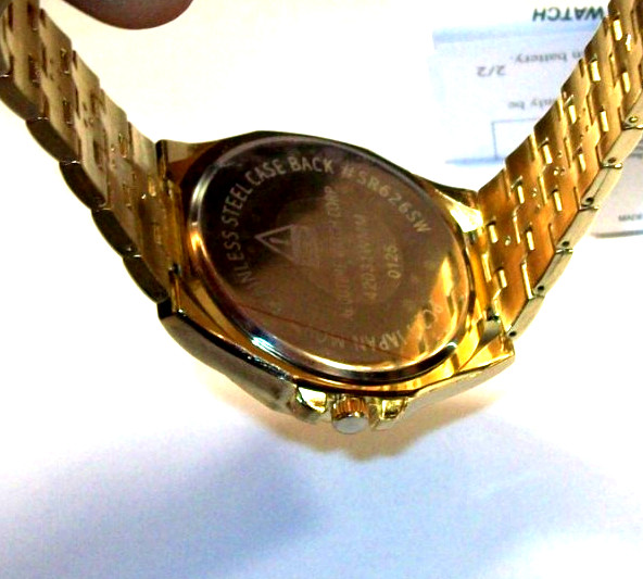 Accutime Mens Watch w/Push Button Deployant Band fits 8.50″ New w/papers