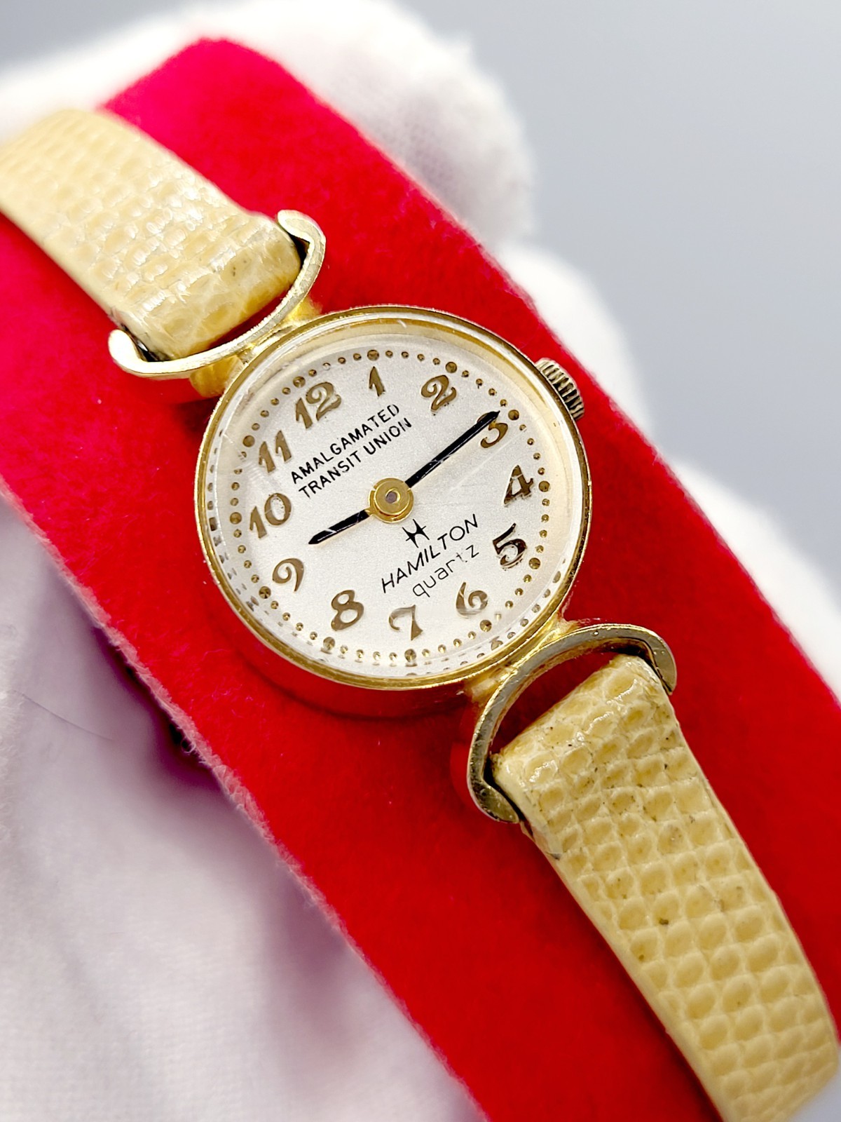 Hamilton Quartz Ladies Watch Vintage Amalgamated Transit Union Custom Dial WORKS