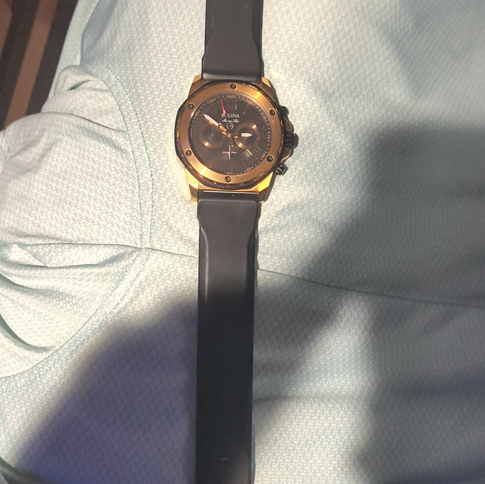 Bulova 98B104 Men’s Chronograph Marine Star Black Dial Rubber Strap Men’s Watch