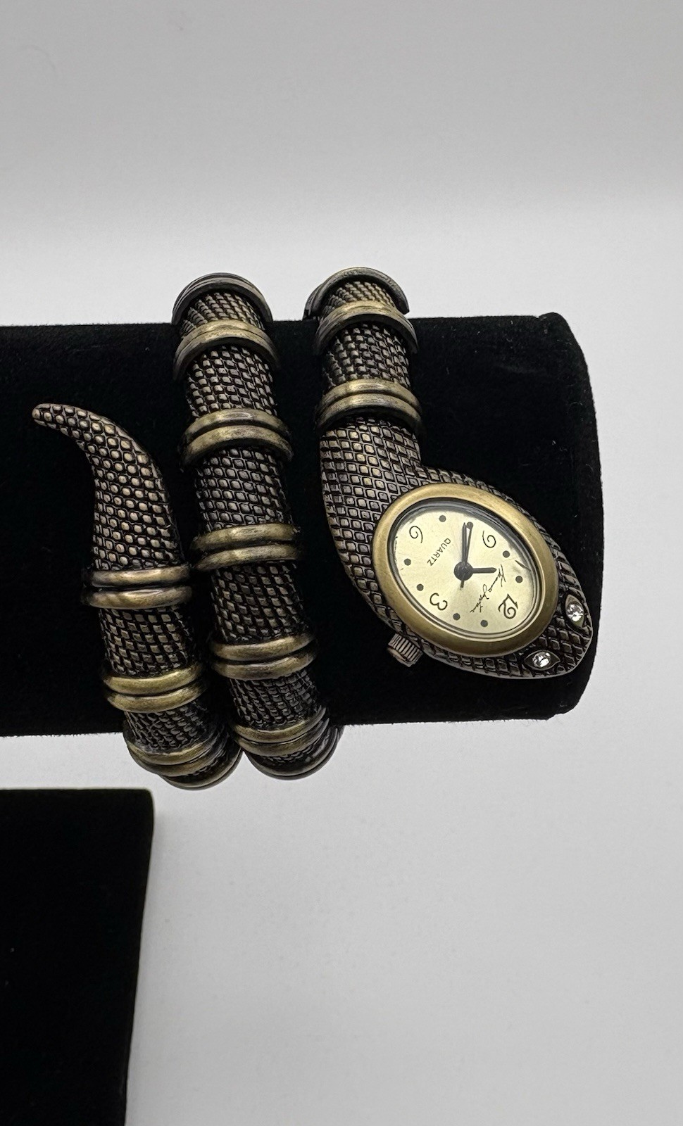Kenneth Jay Lane Women’s Snake Wrap Wristwatch Bronze Gold Quartz Steel